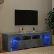 vidaXL Tv-bänk med LED-belysning betonggrå 140x36,5x40 cm