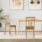 vidaXL Matstol 2 pcs Naturfärg Massiv Gummiträ