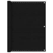 vidaXL Balkongskärm svart 120x600 cm HDPE