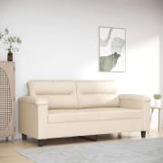 vidaXL 2-sitssoffa Beige 140 cm mikrofibertyg