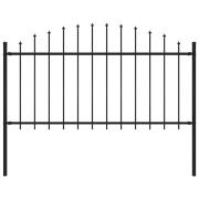 vidaXL Trädgårdsstaket med spjutspets stål 181x150 cm svart