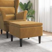 vidaXL Pall med träben brun sammet