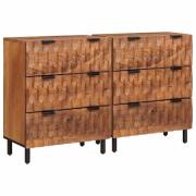 vidaXL Sideboard 2 pcs Acacia Brun Finish 60 x 33 x 75 cm