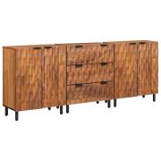 vidaXL Sideboard 3 pcs Acacia Brun Finish 60 x 33 x 75 cm