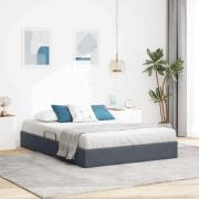 vidaXL Förvaringssäng med huvudgavel Mörkgrå 140 x 190 cm Sammet