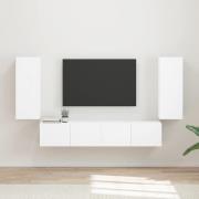 vidaXL TV väggskåp set Väggmonterad 4 pcs Vit Konstruerat trä