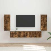 vidaXL TV väggskåp set Väggmonterad 4 pcs Rökt ek Konstruerat trä