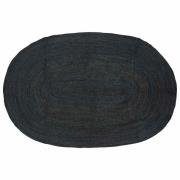 vidaXL Områdesmattor Oval Svart 205 x 305 cm Jute