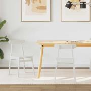 vidaXL Matstol 2 pcs Vit 43 x 44,5 x 77 cm Massiv Gummiträ