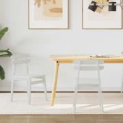 vidaXL Matstol 2 pcs Vit Massiv Gummiträ