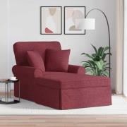 vidaXL Chaise Lounge med Kjol med kudde Vinröd 91 x 157 x 91 cm tyg