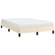 vidaXL Sängram utan madrass gräddvit 120x190 cm konstläder