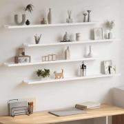 vidaXL Vägghyllor 4 st vit 115x9x3 cm