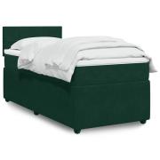 vidaXL Ramsäng med madrass mörkgrön 100x200 cm sammet