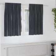 vidaXL Mörkläggningsgardiner 2 pcs Mörkgrå 140 x 140 cm Sammet