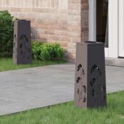 vidaXL Solar LED Stig Ljus 2 pcs Svart Kallvalsat stål