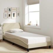 vidaXL Bed Frame with Headboard "Dover" Cream 90x190 cm Fabric