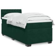 vidaXL Ramsäng med madrass mörkgrön 90x200 cm sammet