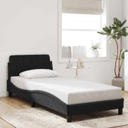 vidaXL Bed Frame with Headboard "Dover" Black 90x200 cm Velvet