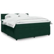 vidaXL Ramsäng med madrass mörkgrön 180x200 cm sammet
