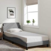 vidaXL Bed Frame "Dover" Light Grey 90x190 cm Fabric