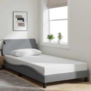 vidaXL Bed Frame "Dover" Light Grey 100x200 cm Fabric
