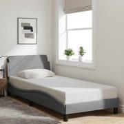 vidaXL Bed Frame "Dover" Light Grey 90x200 cm Fabric