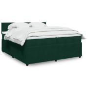 vidaXL Ramsäng med madrass mörkgrön 200x200 cm sammet