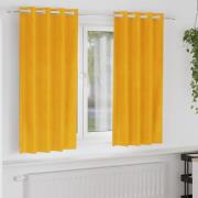 vidaXL Mörkläggningsgardiner 2 pcs Senapsgul 140 x 175 cm Sammet