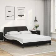 vidaXL Bed Frame "Dover" Black&White 140x200 cm Faux Leather