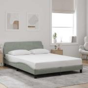 vidaXL Bed Frame "Dover" Light Grey 140x190 cm Velvet
