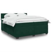 vidaXL Ramsäng med madrass mörkgrön 200x200 cm sammet