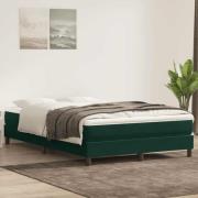 vidaXL Resårsäng utan madrass mörkgrön 140x220 cm sammet