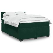 vidaXL Ramsäng med madrass mörkgrön 160x200 cm sammet