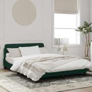 vidaXL Bed Frame "Dover" Dark Green 140x190 cm Velvet