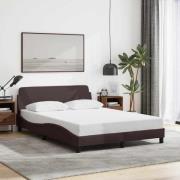 vidaXL Bed Frame "Dover" Dark Brown 140x190 cm Fabric