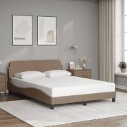 vidaXL Bed Frame "Dover" Cappuccino 120x200 cm Faux Leather