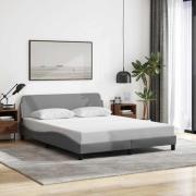 vidaXL Bed Frame "Dover" Light Grey 160x200 cm Fabric