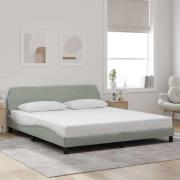 vidaXL Bed Frame "Dover" Light Grey 180x200 cm Velvet