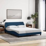 vidaXL Bed Frame with Headboard "Dover" Blue 160x200 cm Fabric