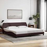 vidaXL Bed Frame "Dover" Dark Brown 200x200 cm Fabric