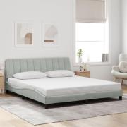 vidaXL Bed Frame without Mattress "Hanko" Light Grey 180x200 cm Velvet