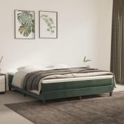 vidaXL Boxspring-sängram mörkgrön 160x200 cm sammet