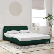 vidaXL Bed Frame "Dover" Dark Green 160x200 cm Velvet