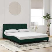 vidaXL Bed Frame without Mattress "Hanko" Dark Green 160x200 cm Velvet