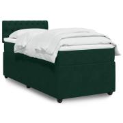vidaXL Ramsäng med madrass mörkgrön 90x190 cm sammet