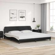 vidaXL Bed Frame "Dover" Black and White 200x200 cm Faux Leather