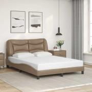 vidaXL Bed Frame without Mattress "Hvar" Cappuccino 140x190 cm Faux Le...
