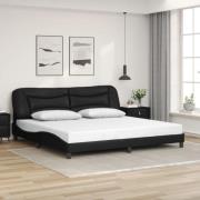 vidaXL Bed Frame without Mattress "Hvar" Black 200x200 cm Faux Leather