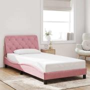 vidaXL Bed Frame without Mattress Pink 100x200 cm Velvet
